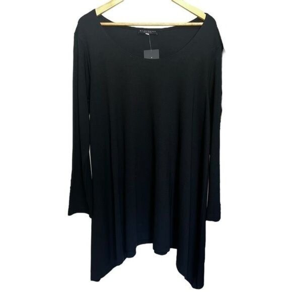 Bryn Walker Chester Tunic Black Long Sleeve Asymmetrical Hem Womens Top Size S - Picture 1 of 9